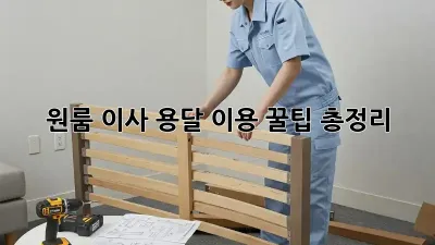 원룸 이사, 용달 이용 꿀팁 총정리!