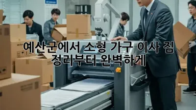 예산군에서 소형 가구 이사, 짐 정리부터 완벽하게!